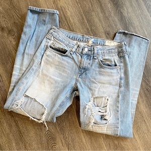 RAG & BONE For Intermix exclusive moto distressed boyfriend jeans